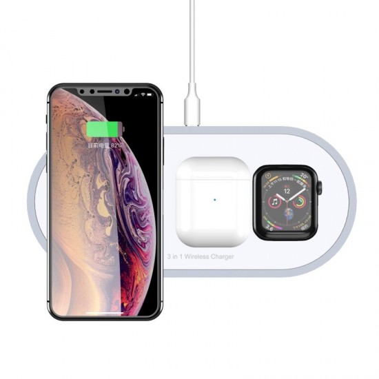 3 in 1 Wireless Charger 10W 7.5W 5W Charging Pad Fast Charging Earphone Charger Watch Charger For iPhone XS 11 Pro Mi10 Apple Watch Apple AirPods Pro