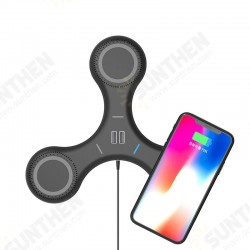 3 in 1 Wireless Charger 3 Coils Fast Charging With Dual USB for Samsung S9 S8 Note 3 in 1 Wireless Charger 3 Coils Fast Charging With Dual USB for Samsung S9 S8 Note