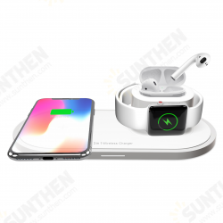 3in1 10W Qi LED Indicator Quick Charger Wireless Charging Dock Station for iPhone 11 TWS SmartWatch for Samsung S10+ HUAWEI 3in1 10W Qi LED Indicator Quick Charger Wireless Charging Dock Station for iPhone 11 TWS SmartWatch for Samsung S10+ HUAWEI