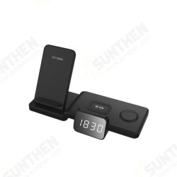 4in1 10W 7.5W 5W Wireless Charging Vertical Stand With Clock Charger Fast Charging Holder For iPhone Samsung Note 20 Ultra Apple Watches AirPods Pro 4in1 10W 7.5W 5W Wireless Charging Vertical Stand With Clock Charger Fast Charging Holder For iPhone Samsung Note 20 Ultra Apple Watches AirPods Pro