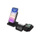 4in1 10W 7.5W 5W Wireless Charging Vertical Stand With Clock Charger Fast Charging Holder For iPhone Samsung Note 20 Ultra Apple Watches AirPods Pro