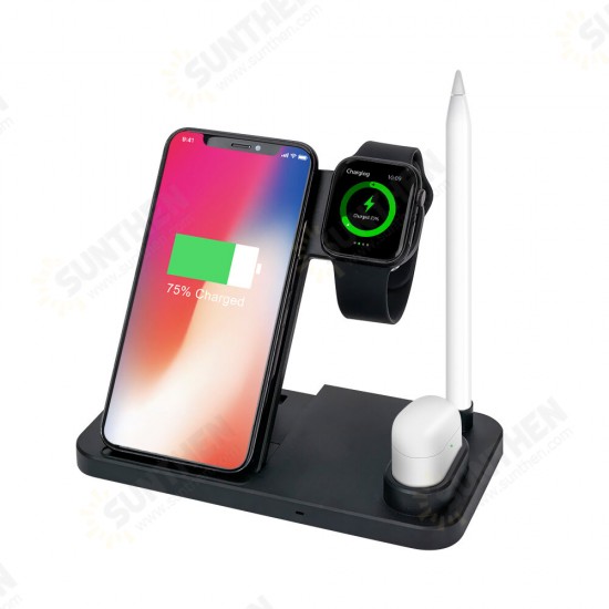 4-in-1 Wireless Charger 5W/7.5W/10W Phone Charging Holder Quick Charge Bracket For iPhone XS 11Pro Apple Watch 1/2/3/4 Apple Watch pen Asus PadFone S