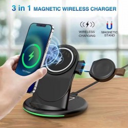 Magnetic 15W Wireless Charger Fast Wireless Charging Holder For Qi-enabled Smart Phones for iPhone13 Samsung 5G For Apple Watch Series