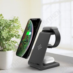 10W Fast Charge 3 In 1 Wireless Charger Charger Dock For Samsung Wireless Charge Stand For Iphone for Apple Watch for Airpods Pro 10W Fast Charge 3 In 1 Wireless Charger Charger Dock For Samsung Wireless Charge Stand For Iphone for Apple Watch for Airpods Pro