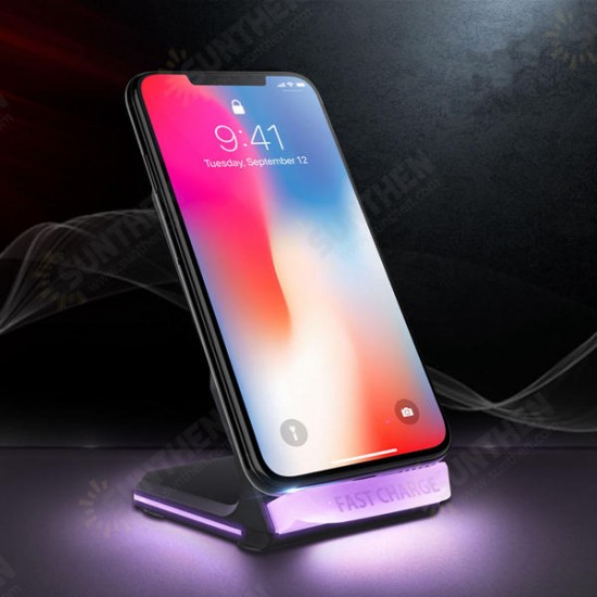 LED Light Wireless Charger Desktop Holder For iPhone X 8 8Plus Samsung S8 S7 Edge Note 8