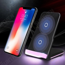 LED Light Wireless Charger Desktop Holder For iPhone X 8 8Plus Samsung S8 S7 Edge Note 8 LED Light Wireless Charger Desktop Holder For iPhone X 8 8Plus Samsung S8 S7 Edge Note 8