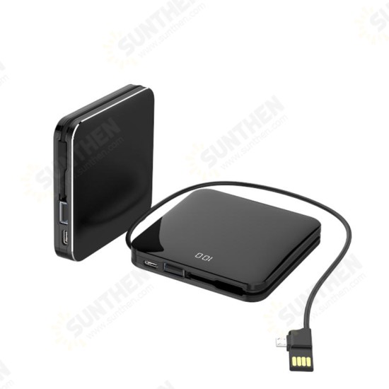 Wireless Charger Power Bank 10000mAh Dual USB 2.1A Fast Charging with Cable