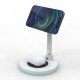 Y21 2in1 15W Foldable Magnetic Wireless Charger Fast Charging Stand Holder for iPhone12 Airpod Samsung Galaxy S21/S20 Huawei Mate40 P50 OnePlus 9Pro