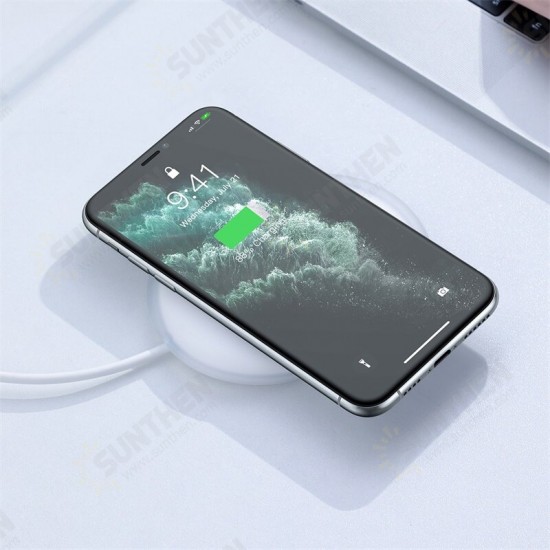 15W Wireless Charger Earbuds Fast Wireless Charging Pad With 1m USB-C Charging Cable For Qi-enabled Smart Phones iPhone Samsung Huawei AirPods Pro