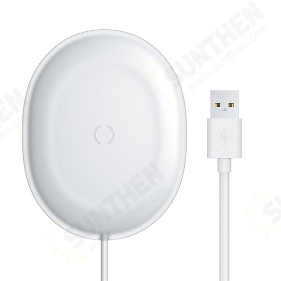 15W Wireless Charger Earbuds Fast Wireless Charging Pad With 1m USB-C Charging Cable For Qi-enabled Smart Phones iPhone Samsung Huawei AirPods Pro