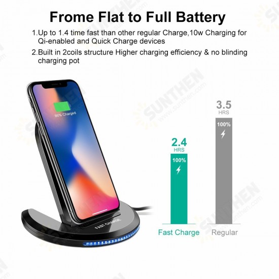 U8 Wireless Charger 10W Qi Fast Charging Pad Stand Holder For iPhone XS 11Pro Huawei P30 P40 Pro S20