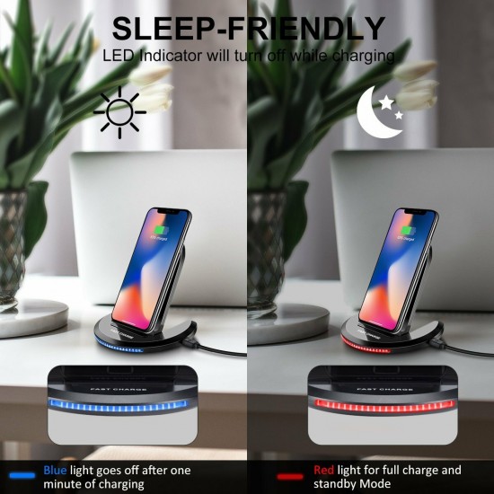 U8 Wireless Charger 10W Qi Fast Charging Pad Stand Holder For iPhone XS 11Pro Huawei P30 P40 Pro S20