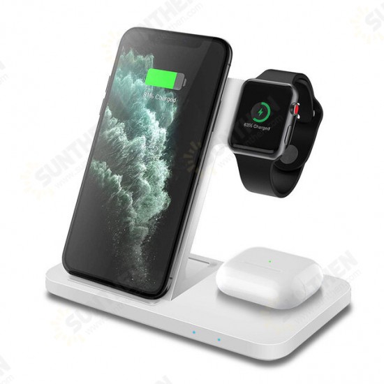 15W 3in1 Qi Wireless Charger for iPhone 12 11 Pro XS XR X 8 Fast Charging Dock Station For Apple Watch 6 5 4 3 2 AirPods Pro Samsung Huawei OnePlus