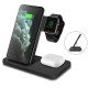 15W 3in1 Qi Wireless Charger for iPhone 12 11 Pro XS XR X 8 Fast Charging Dock Station For Apple Watch 6 5 4 3 2 AirPods Pro Samsung Huawei OnePlus