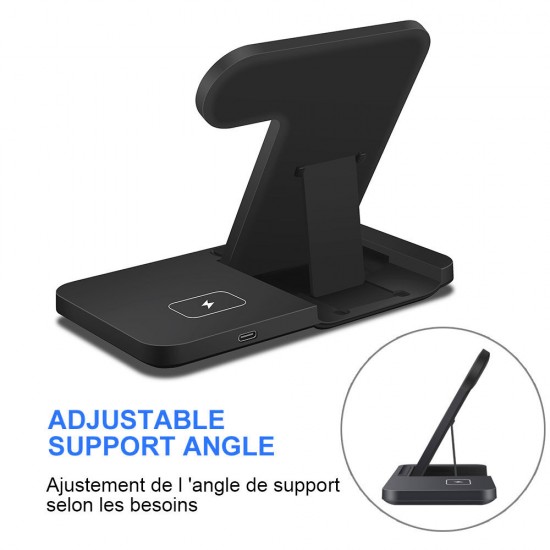 15W 3in1 Qi Wireless Charger for iPhone 12 11 Pro XS XR X 8 Fast Charging Dock Station For Apple Watch 6 5 4 3 2 AirPods Pro Samsung Huawei OnePlus