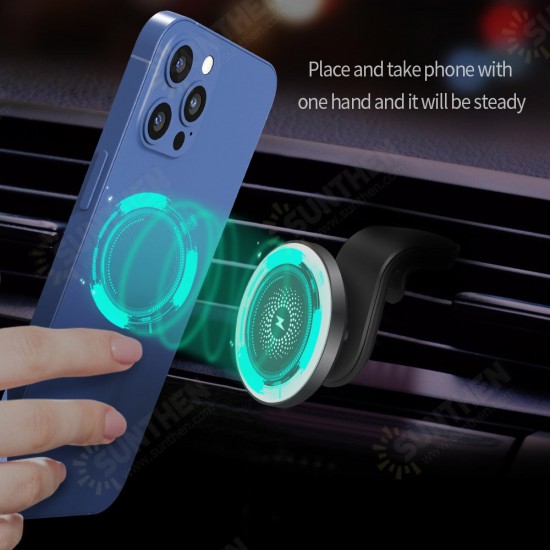 15W Car Magnetic Wireless Charger Fast Charging Air Vent Mobile Phone Holder For iPhone 12 Series for iPhone 12/ 12 Mini/ 12 Pro Max