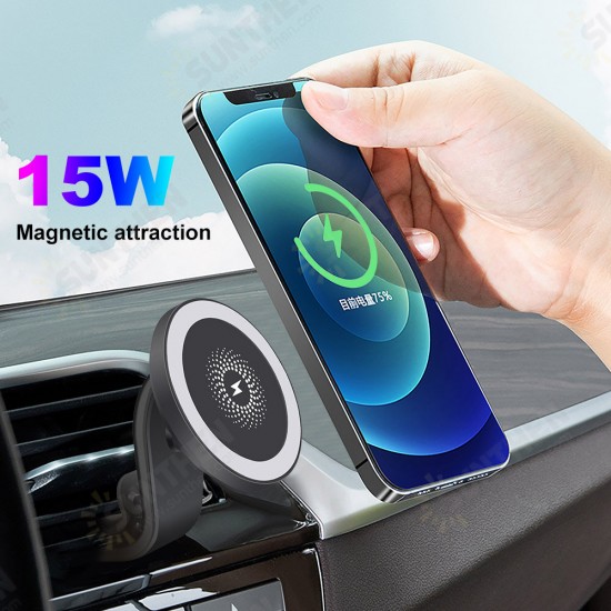 15W Car Magnetic Wireless Charger Fast Charging Air Vent Mobile Phone Holder For iPhone 12 Series for iPhone 12/ 12 Mini/ 12 Pro Max