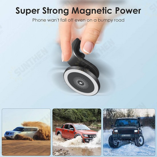 15W Car Magnetic Wireless Charger Fast Charging Air Vent Mobile Phone Holder For iPhone 12 Series for iPhone 12/ 12 Mini/ 12 Pro Max