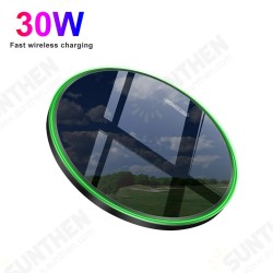 30W Wireless Charger Pad LED Indicator Quick Charging for iPhone 12 Pro Max for Samsung Galaxy Note S20 ultra Huawei P40 Pro