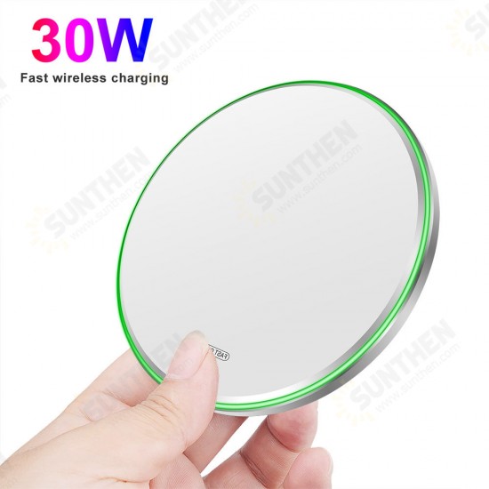 30W Wireless Charger Pad LED Indicator Quick Charging for iPhone 12 Pro Max for Samsung Galaxy Note S20 ultra Huawei P40 Pro