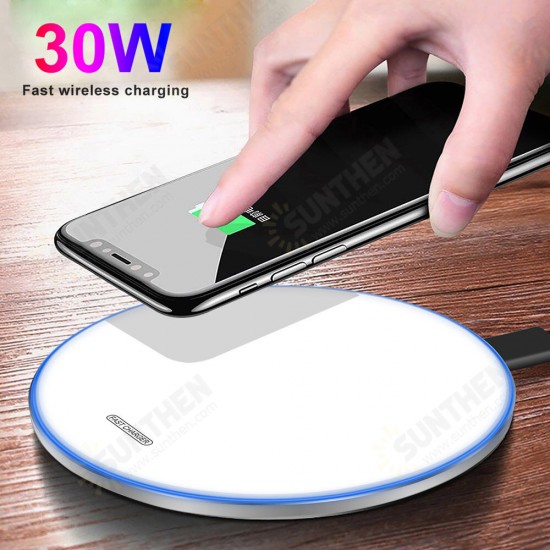 30W Wireless Charger Pad LED Indicator Quick Charging for iPhone 12 Pro Max for Samsung Galaxy Note S20 ultra Huawei P40 Pro 30W Wireless Charger Pad LED Indicator Quick Charging for iPhone 12 Pro Max for Samsung Galaxy Note S20 ultra Huawei P40 Pro
