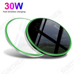 30W Wireless Charger Pad LED Indicator Quick Charging for iPhone 12 Pro Max for Samsung Galaxy Note S20 ultra Huawei P40 Pro