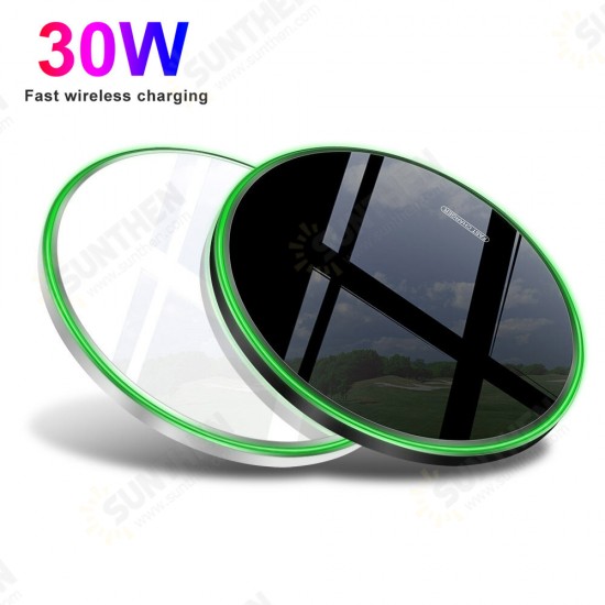 30W Wireless Charger Pad LED Indicator Quick Charging for iPhone 12 Pro Max for Samsung Galaxy Note S20 ultra Huawei P40 Pro 30W Wireless Charger Pad LED Indicator Quick Charging for iPhone 12 Pro Max for Samsung Galaxy Note S20 ultra Huawei P40 Pro