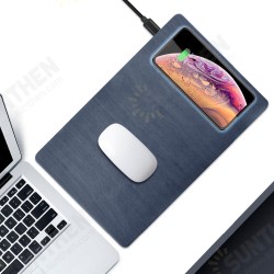 Mouse PU Wood Grain Quick Charge Pad Qi 5W 10W USB Wireless Charger for Phone Charging Pad Desk Mouse PU Wood Grain Quick Charge Pad Qi 5W 10W USB Wireless Charger for Phone Charging Pad Desk