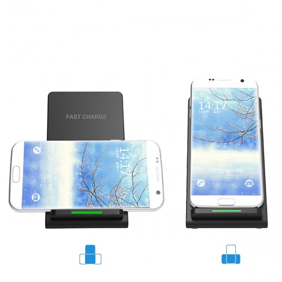 M520 10W 2 Coils Qi Wireless Quick Charger Stand Holder for Samsung S8 Galaxy Note 8 iPhone 8 Plus X