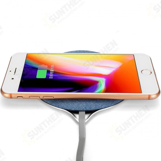 Wireless Fast Charger Pad Metal Cloth Charging Mat for iPhone for Samsung 9V 7.5W