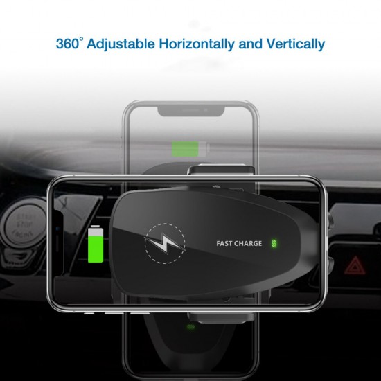 15W Wireless Charger Infrared Induction Clamping Dashboard Air Vent Car Phone Holder For iPhone XS 11 Pro SE 2020 Huawei P30 P40 Pro Mi10