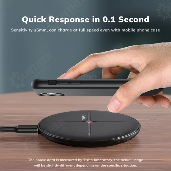 B09W 10W 7.5W 5W Wireless Charger Fast Wireless Charging Pad For Qi-enabled Smart Phones For iPhone 12/11 Samsung Ultra Huawei P40 Pro Mi10