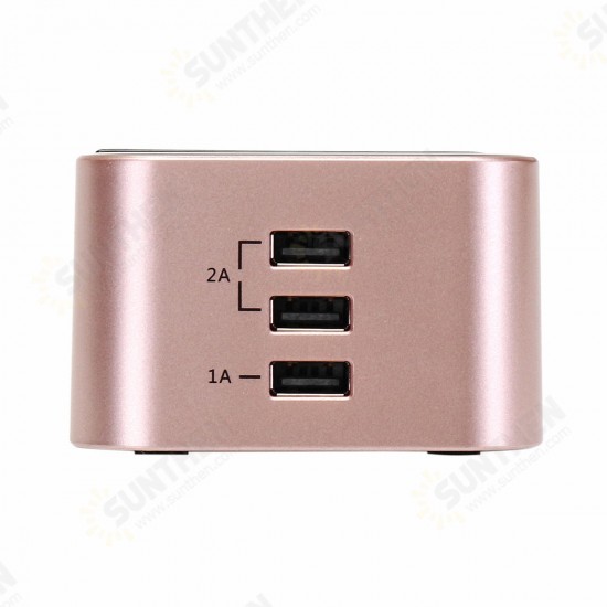 10W 3 USB Ports Qi Wireless Charger Fast Charging Pad Phone Holder AC Adapter for Mobile Phone