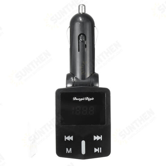 1.2inch LED Display Car Kit MP3 Player FM Transmitter Modulator MicroSD Car Charger For iphoneX Samsung