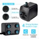 15W 110v/220v Submersible Water Pumps With 12 PCS LED Lights For Aquarium Fish Tank Garden Pond Statuary Outdoor Fountain Pump 800L/H