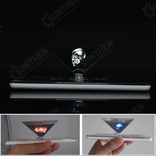 3D Holographic Projector Auxiliary Tool Pyramid DIY Creative Gifts For 3.5 to 6.0 Inches Smartphone