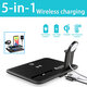 5-IN-1 15W Qi Wireless Charger Charging Pad Stand Dock Mobile Phone Holder Stand for iPhone iWatch Airpods