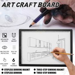 A4 Size USB 3-Stage Dimming Intelligent Touch with Scale LED Illuminated Tracing Light Box Copy Drawing Board Pad Table A4 Size USB 3-Stage Dimming Intelligent Touch with Scale LED Illuminated Tracing Light Box Copy Drawing Board Pad Table
