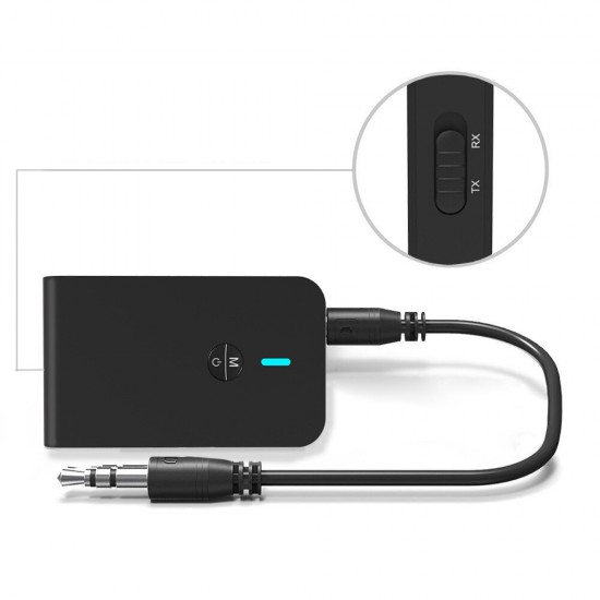 2 In 1 bluetooth V5.0 Audio Transmitter Receiver 3.5mm Aux Wireless Audio Adapter For TV PC Speaker Home Sound System