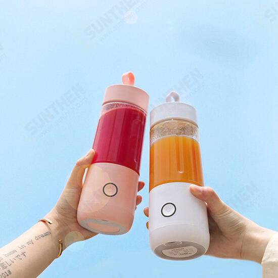 380ml Mini Portable USB Electric Fruit Juicer Rechargeable Blender Power Bank