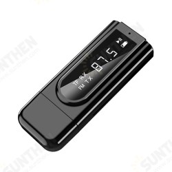 6 In 1 LED Display bluetooth V5.0 FM Audio Transmitter Receiver Wireless Audio Adapter TF Card Player Card Reader For PC TV Car Sound System Home Sound System