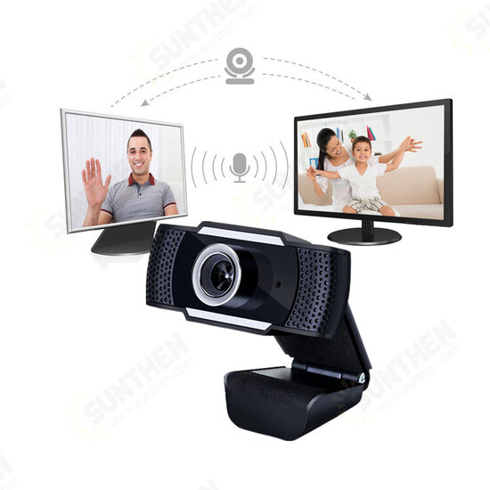 720P/480P HD Wide Angle USB Webcam Conference Live Auto-Focusing Computer Camera Built-in Noise Reduction Microphone for PC Laptop