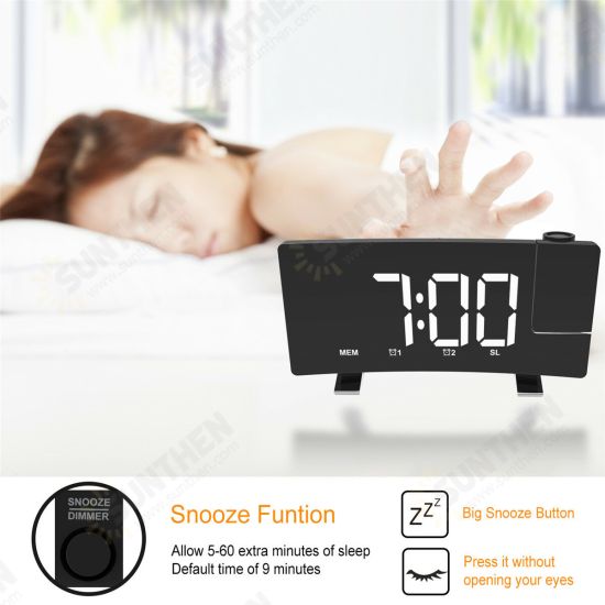 8-inch LED Projection Alarm Charger Clock Radio Digital Clock Modern Office Bedroom Decoration for Mobile Phone