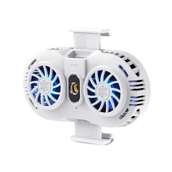 AH102 Mobile Phone Cooler Semiconductor Radiator Cooling Fan Mute Stretchable Holder Bracket Double Fan