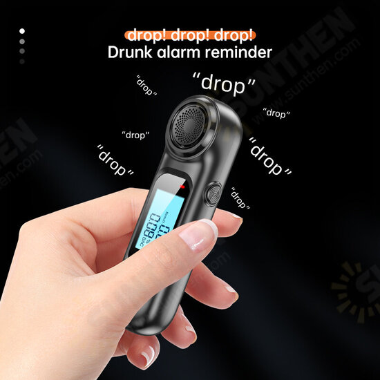 AM01 USB Charging High-precision Alcohol Tester Non-contact Air Blowing/ Drunk Alarm Reminder/ LED Display Portable Alcohol Tester