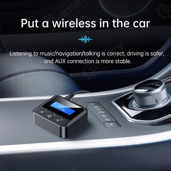 C39S bluetooth V5.0 Audio Transmitter Receiver LCD Display 3.5mm Aux 2RCA Wireless Audio Adapter For TV PC Speaker Car Sound System Home Sound System