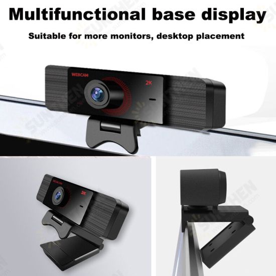 K04 2K HD USB Webcam Conference Live Computer Camera Built-in Noise Reduction Mic for Desktop Laptops PC