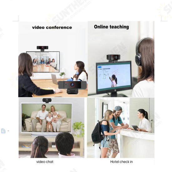 K04 2K HD USB Webcam Conference Live Computer Camera Built-in Noise Reduction Mic for Desktop Laptops PC