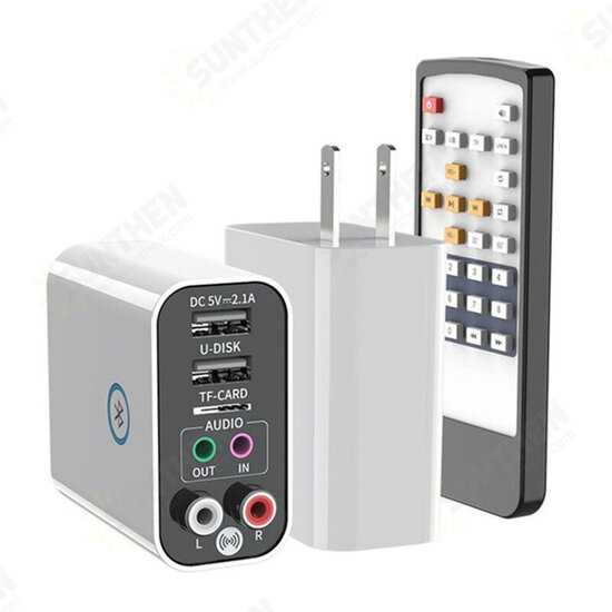 Smart bluetooth Adapter Wireless Audio Receiver Transmitter With 2*RCA / 2*3.5mm AUX Audio / TF Card / U-Disk / USB Port / IR Remote Control US Plug for TV Smart bluetooth Adapter Wireless Audio Receiver Transmitter With 2*RCA / 2*3.5mm AUX Audio / TF Card / U-Disk / USB Port / IR Remote Control US Plug for TV
