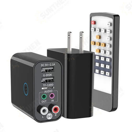 Smart bluetooth Adapter Wireless Audio Receiver Transmitter With 2*RCA / 2*3.5mm AUX Audio / TF Card / U-Disk / USB Port / IR Remote Control US Plug for TV Smart bluetooth Adapter Wireless Audio Receiver Transmitter With 2*RCA / 2*3.5mm AUX Audio / TF Card / U-Disk / USB Port / IR Remote Control US Plug for TV